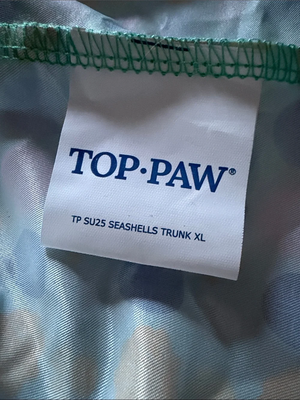 Top Paw Aqua Paw & Shell Print Hooded Dog Pants - Open behind (: